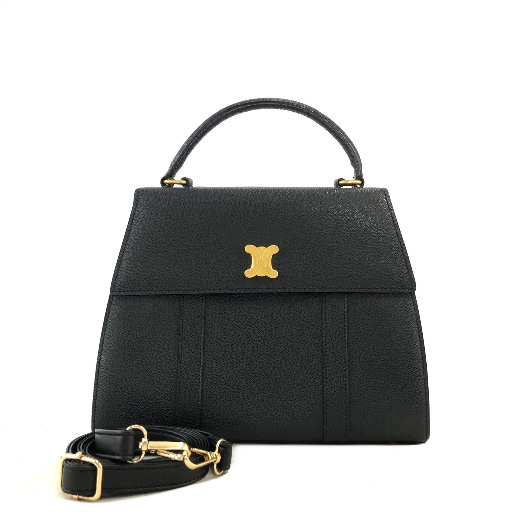 CELINE セリーヌ トリオンフ レザー 2way ハンドバッグ ブラック