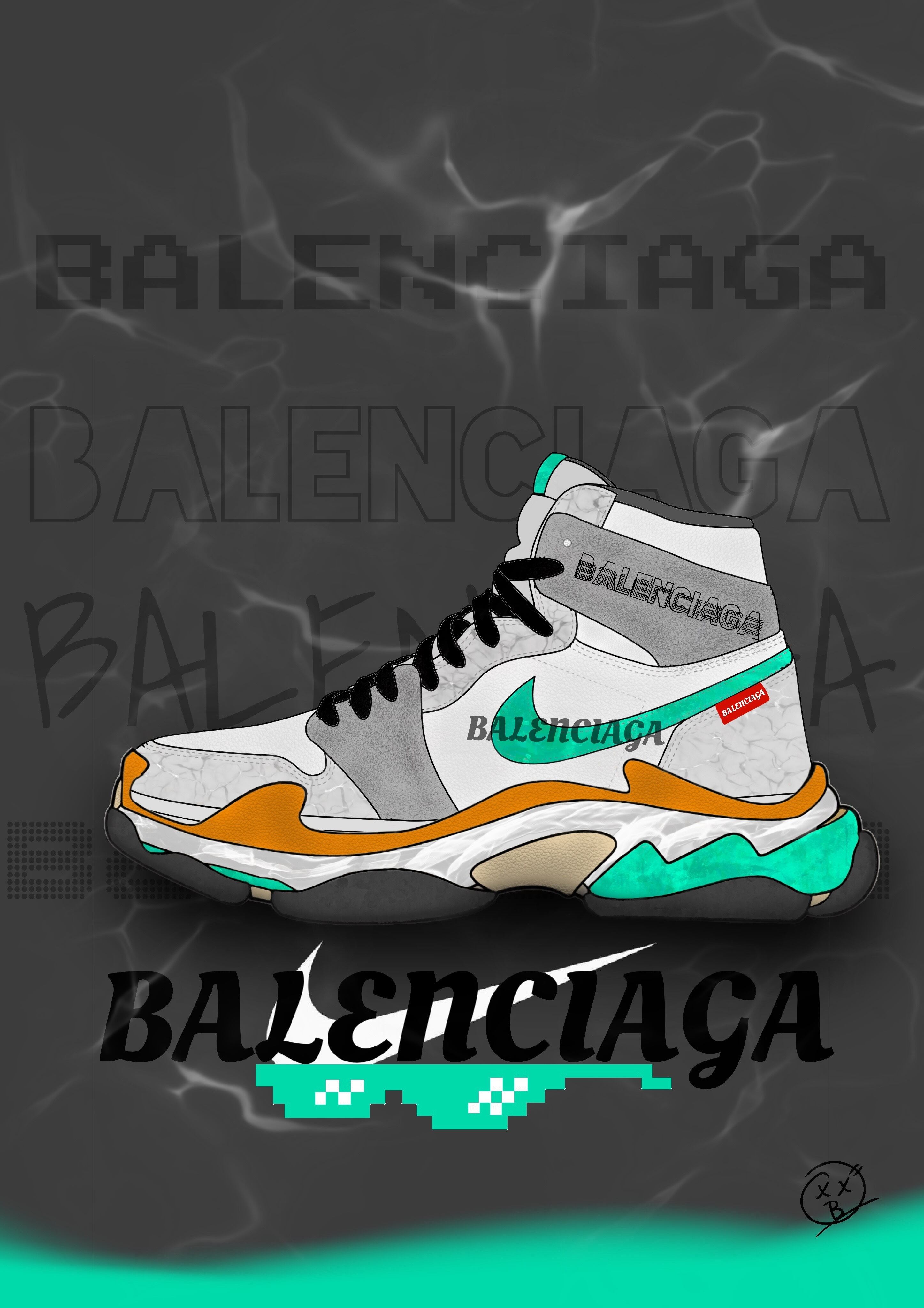 バレンシアガ ナイキ スニーカー / ペーパー・キャンバスポスター