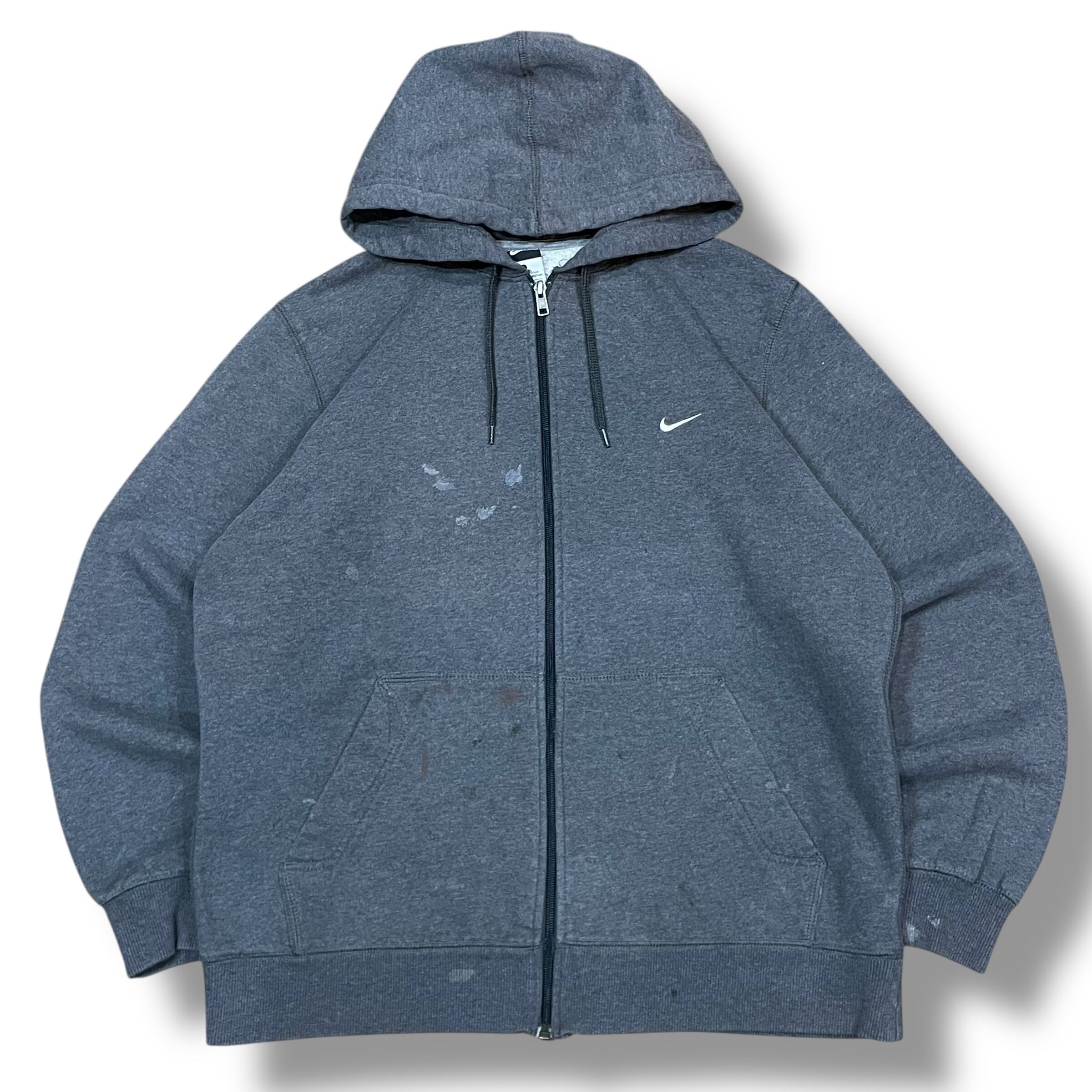 L00年代NIKE ナイキ フルジップパーカー 無地パーカー グレー Nike 