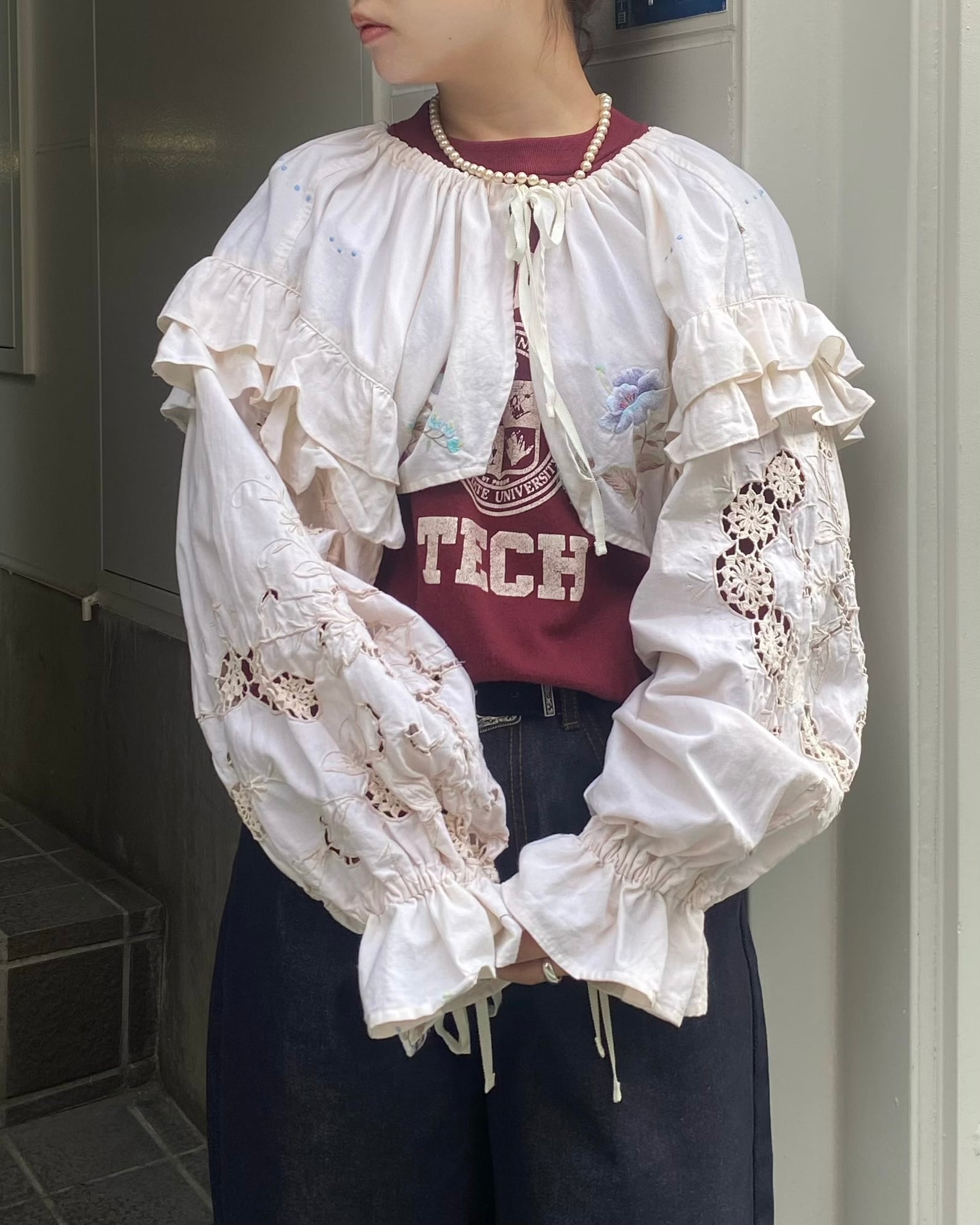 Kanari(^-^)ページ CaNARi remake antique embroidery bolero | CaNARi Vintage