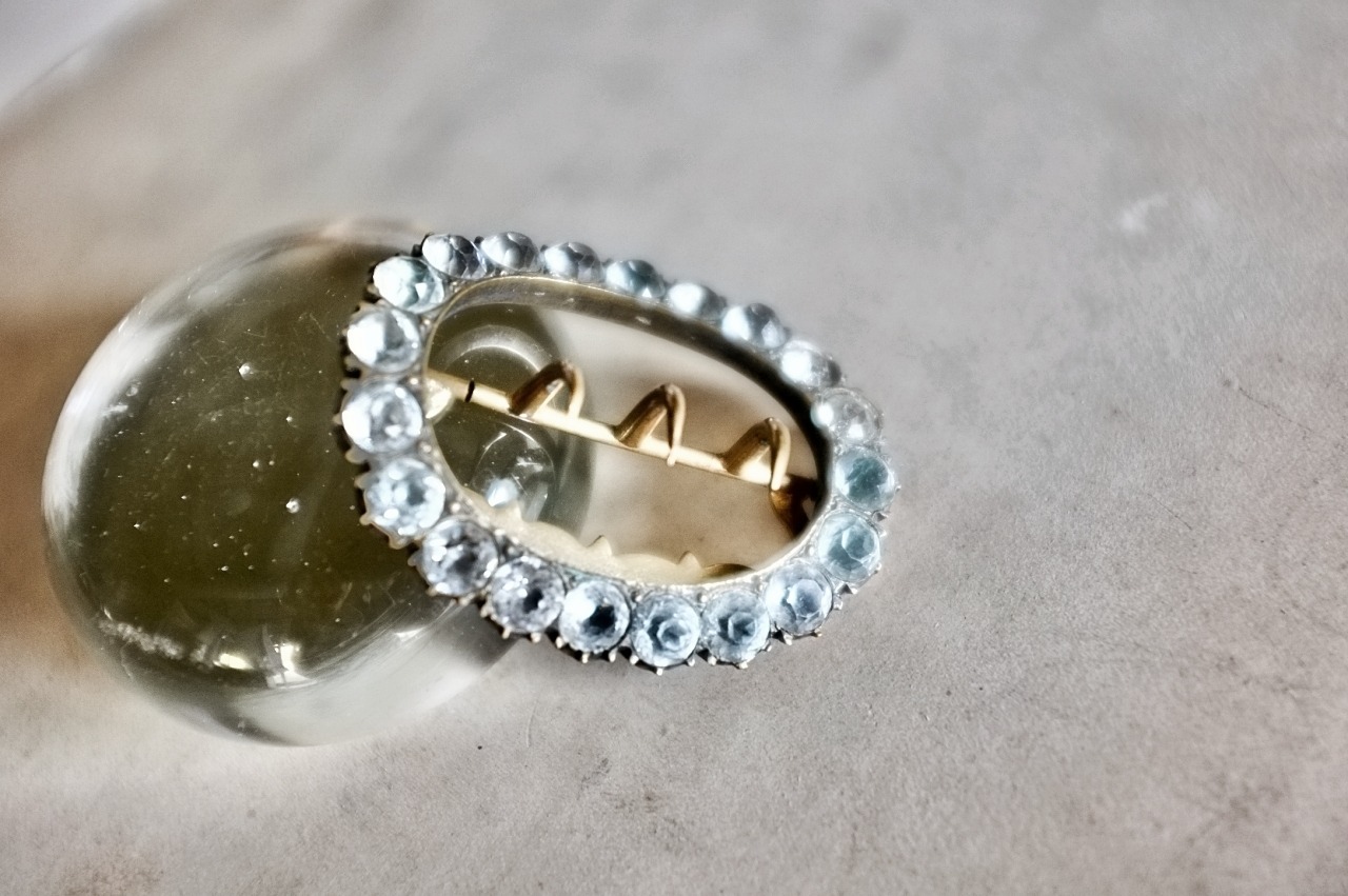 19世紀 フランス 青星と透明星のエルフとペーストのバックル アンティーク