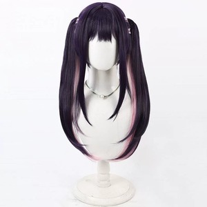 コスプレ耐熱ウィッグ パープル ピンク メッシュ ツインテール 二つ結び キャラクターウィッグ ★超かぐや姫！/駒沢乃依 等 ★受注品★