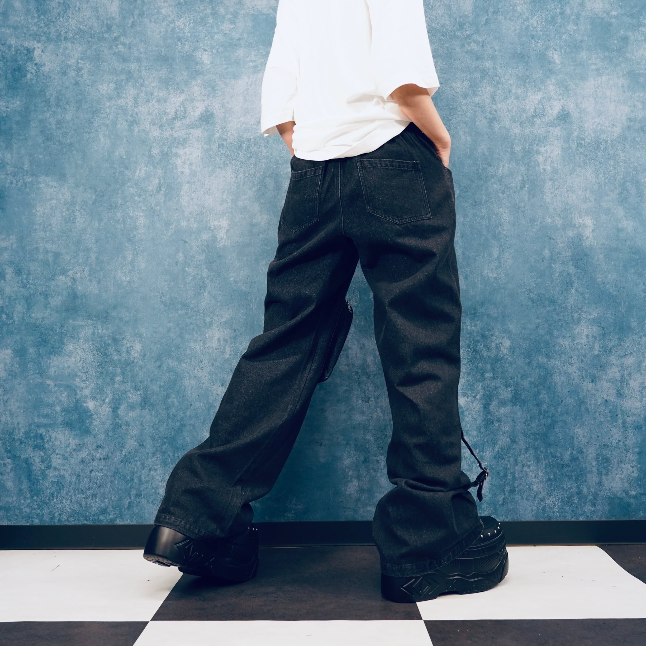 週末新作プレゼント60%OFF》FRONT ZIP POCKET CARGO DENIM PANTS