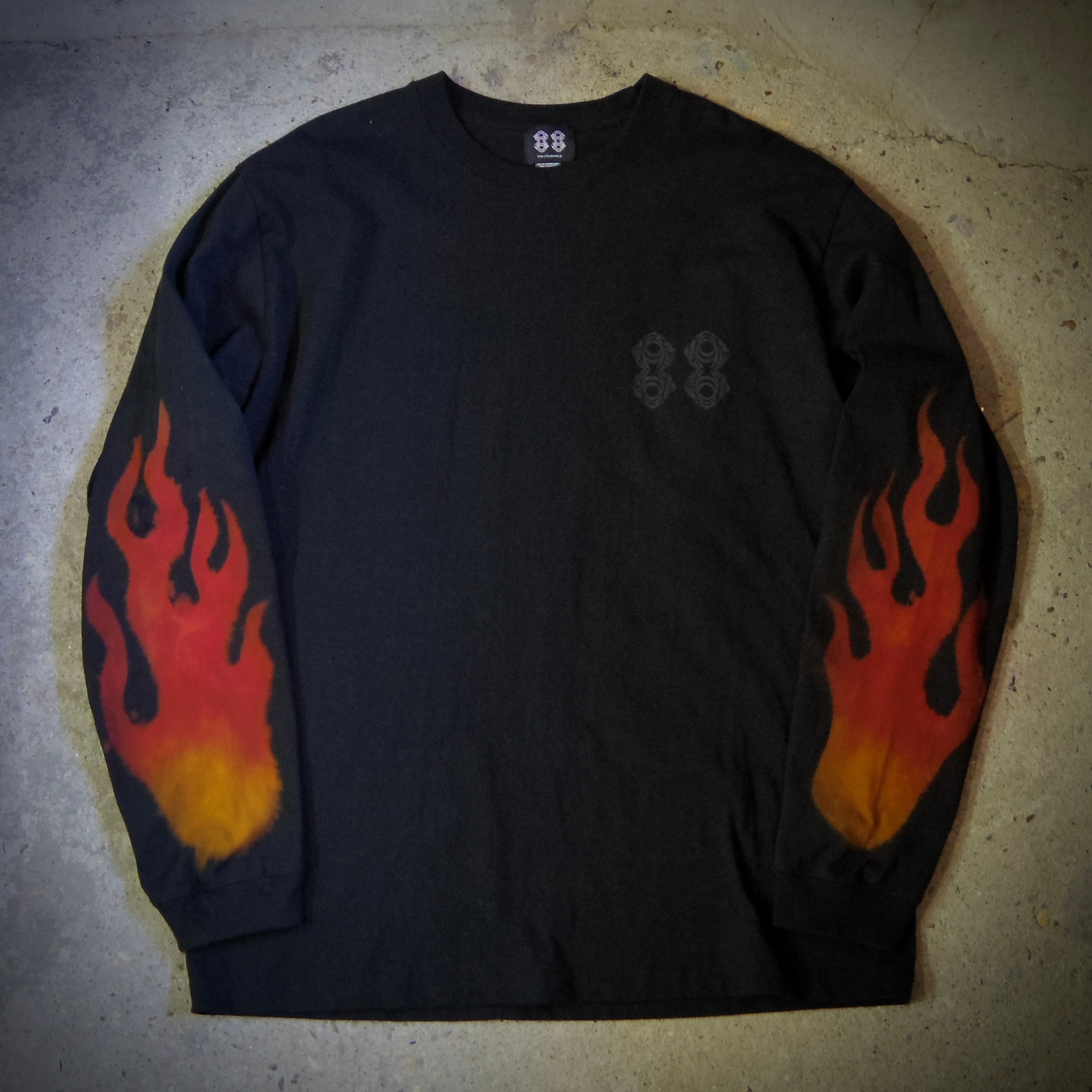 “FIRE PTTERN” TIE DYE L/S T-SHIRT / ファイヤーパターン 抜染 タイダイ ロンT FLAMES M,L,XL