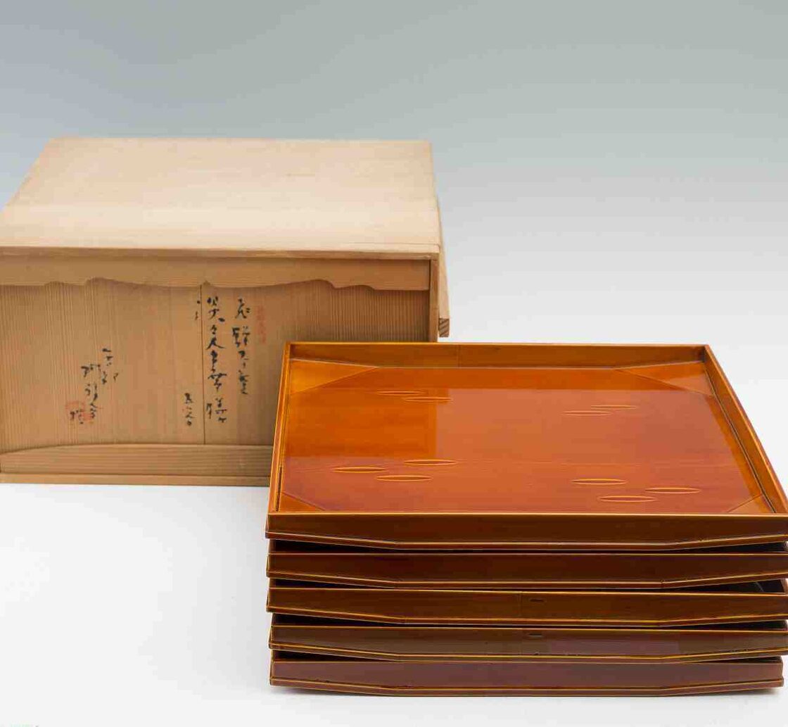 飛騨春慶塗 淡々会席膳 御膳 五枚組 5枚 お盆 懐石の器 和食器 漆器 