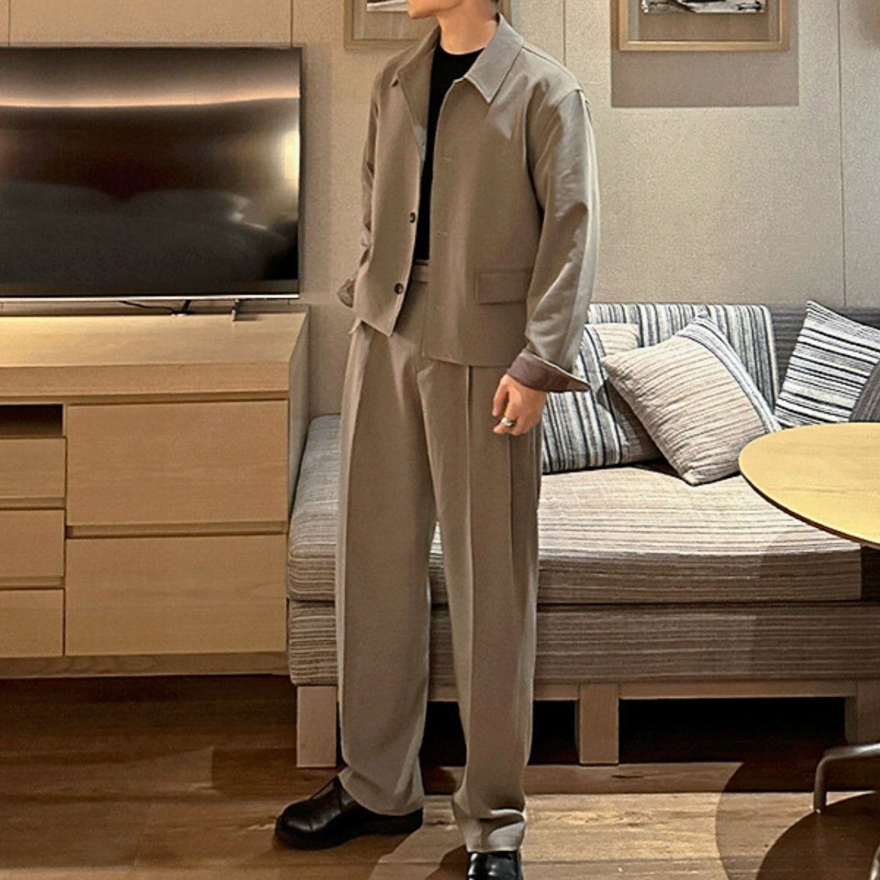 シンプルカジュアルパンツ（セットアップのジャケットあり）　MT0080421