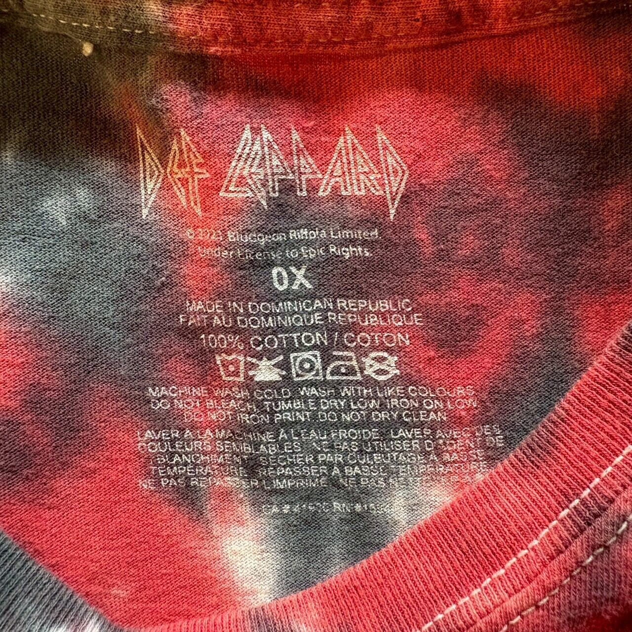 Def Leppard タイダイ柄 バンドTシャツ ブラック レッド 赤黒