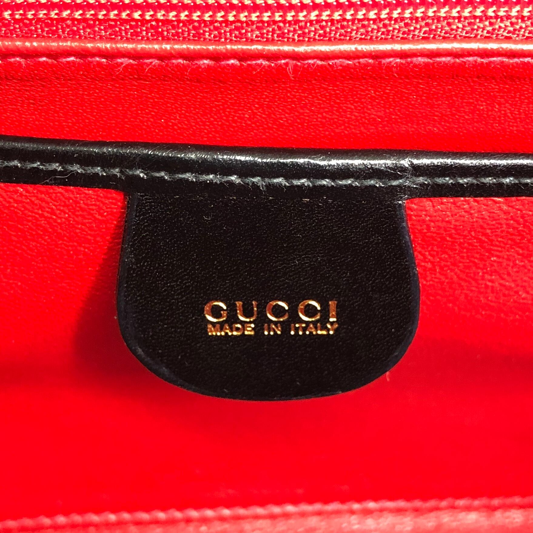 GUCCI グッチ ハンドバッグ ブラック レザー バニティバッグ がま口
