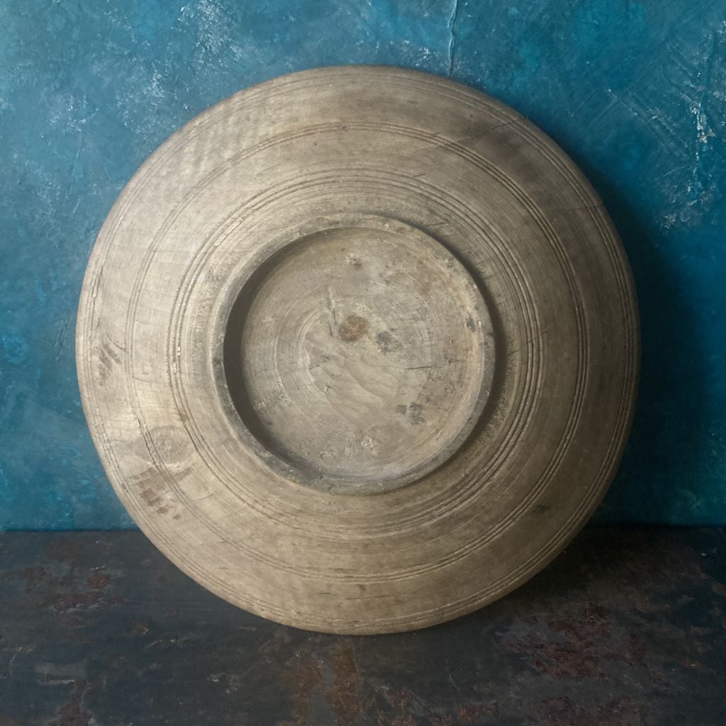 スウェーデン 19世紀 ビーチ材木皿 / 足踏みろくろ成形による温かな