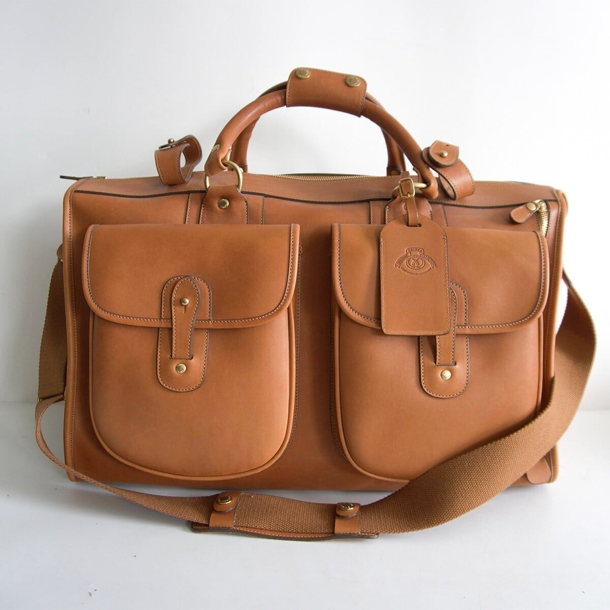 【極美品/希少】GHURKA 【THE EXPRESS NO.2】【MH刻印】MARLEY HODGSON ショルダー ボストン バッグ レザー グルカ 26070533 極美品/希少】GHURKA 【THE EXPRESS NO.2】【MH刻印】MARLEY HODGSON