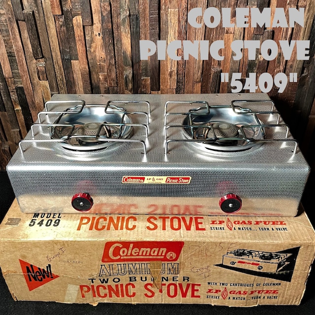 コールマン ピクニックストーブ ツーバーナー 5402A ピンク コンパクト 1950年1960年 ビンテージ ストーブ シングルバーナー COLEMAN 純正箱付き 比較的美品