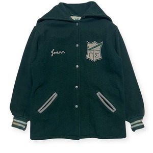 50s〜60s｜MAPLE｜ウールフーデッドスタジアムジャケット｜Gamma Sigma フェルトパッチ｜サイズ38相当｜コンディションB
