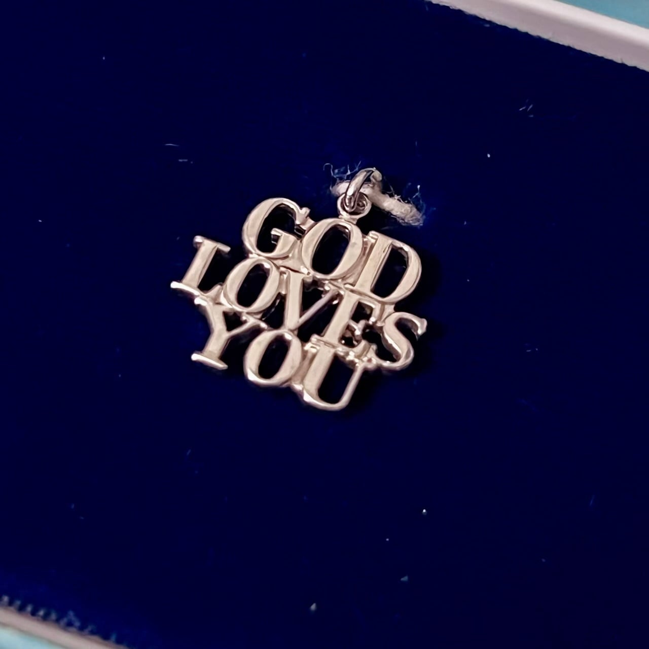 VINTAGE TIFFANY & CO. GOD LOVES YOU Charm Sterling Silver