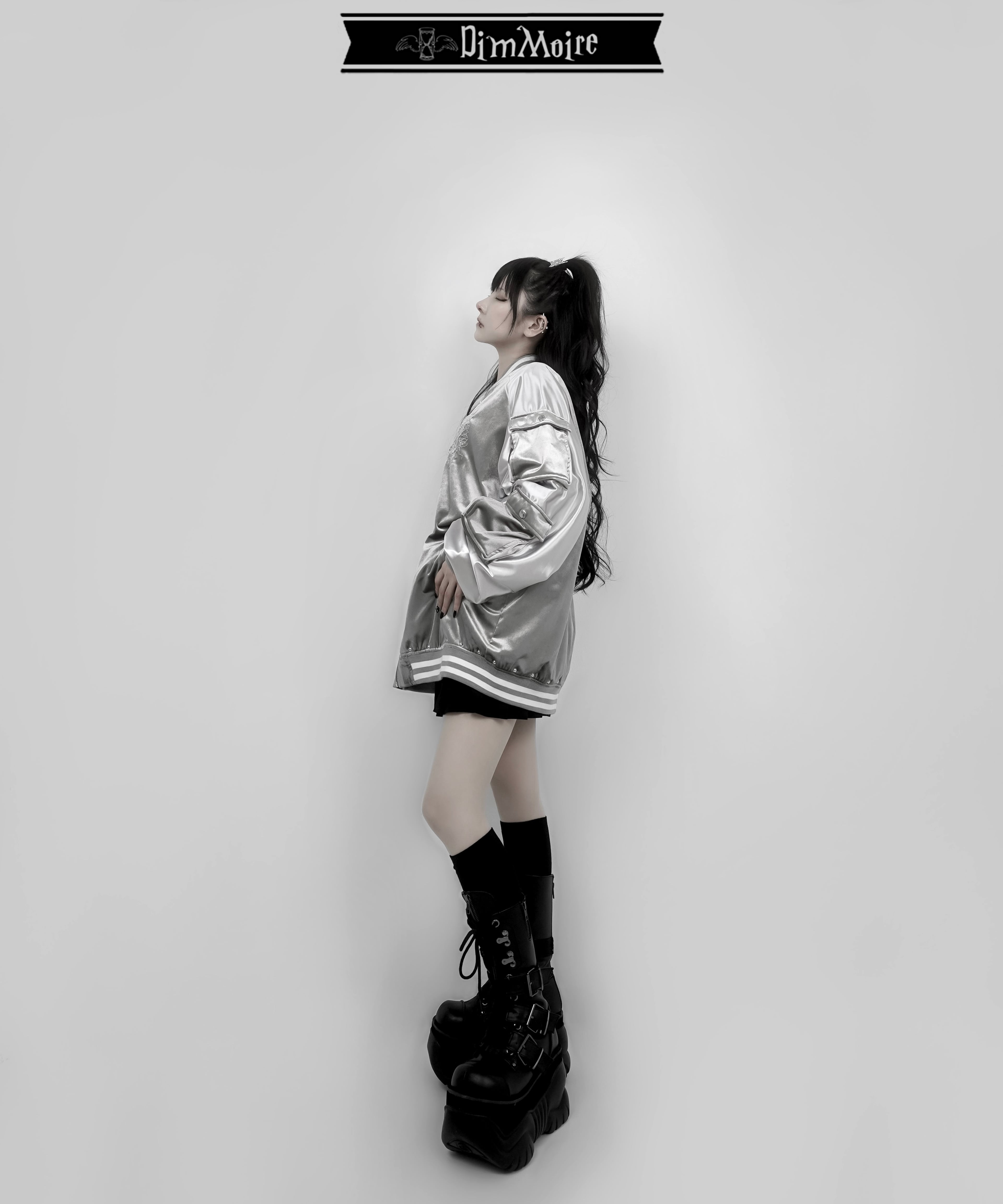 Messy Bonesベロアスカジャン【Silver】 | DimMoire