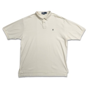 古着 90年代 ラルフローレン Ralph Lauren 半袖ポロシャツ ワンポイント アイボリー 表記：XL　gd402457n w40501