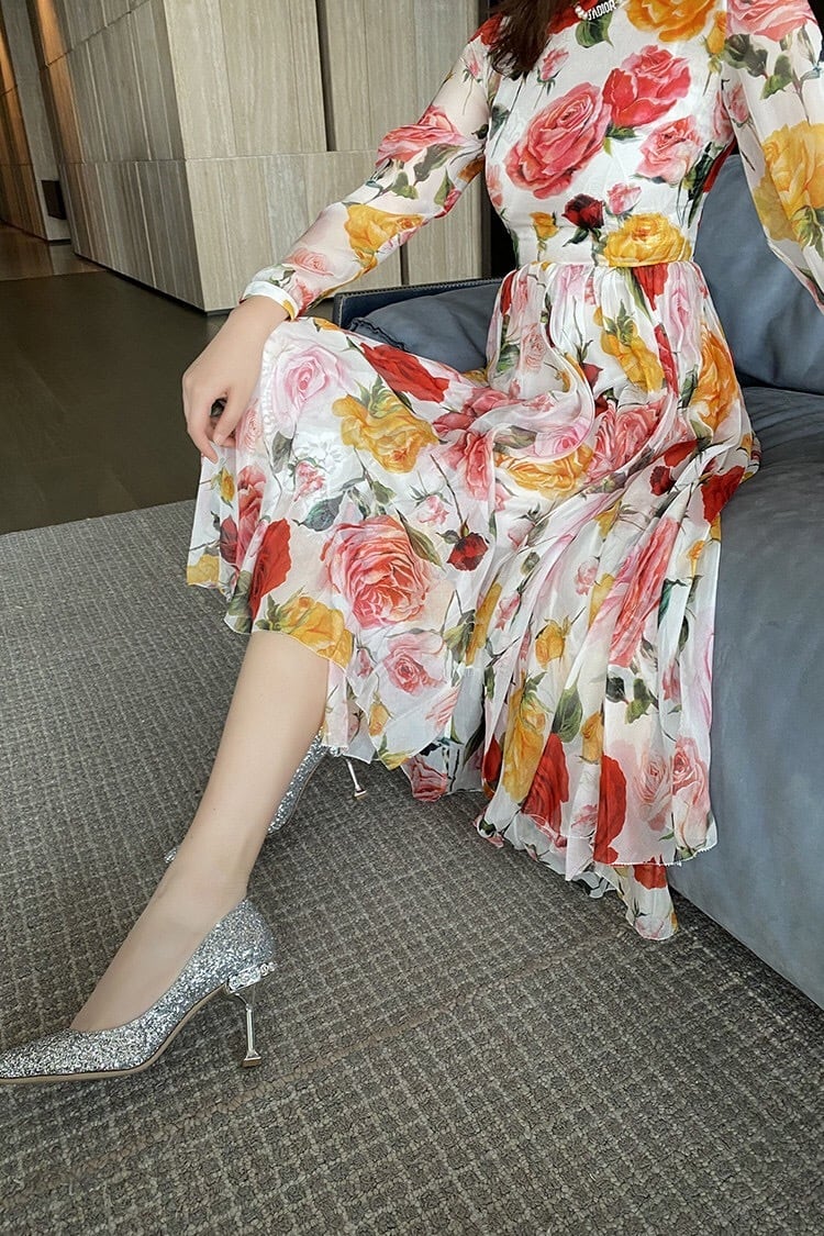 カラフル 薔薇 ワンピース 花柄 | LOVEYsmileSHOP