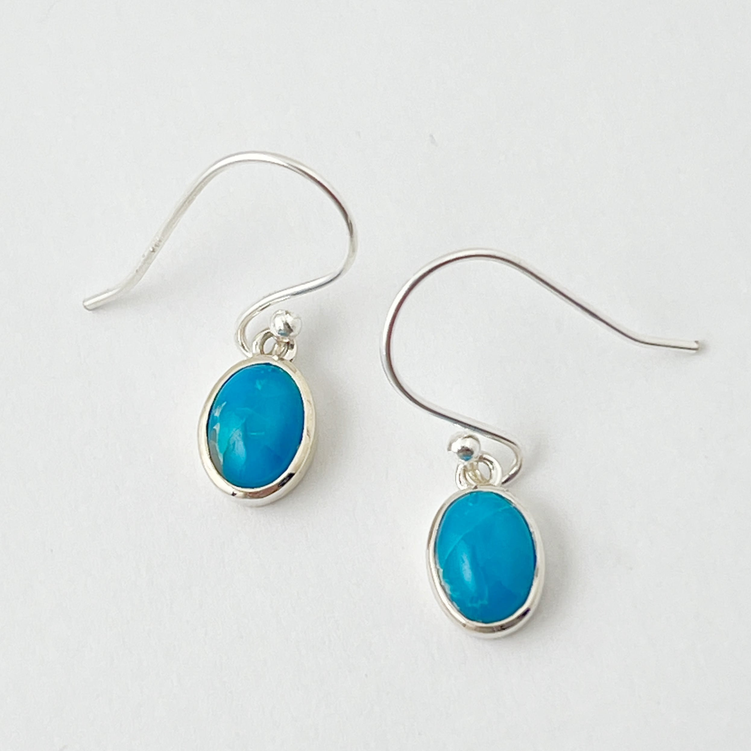 アリゾナ ターコイズ オーバル フックピアス