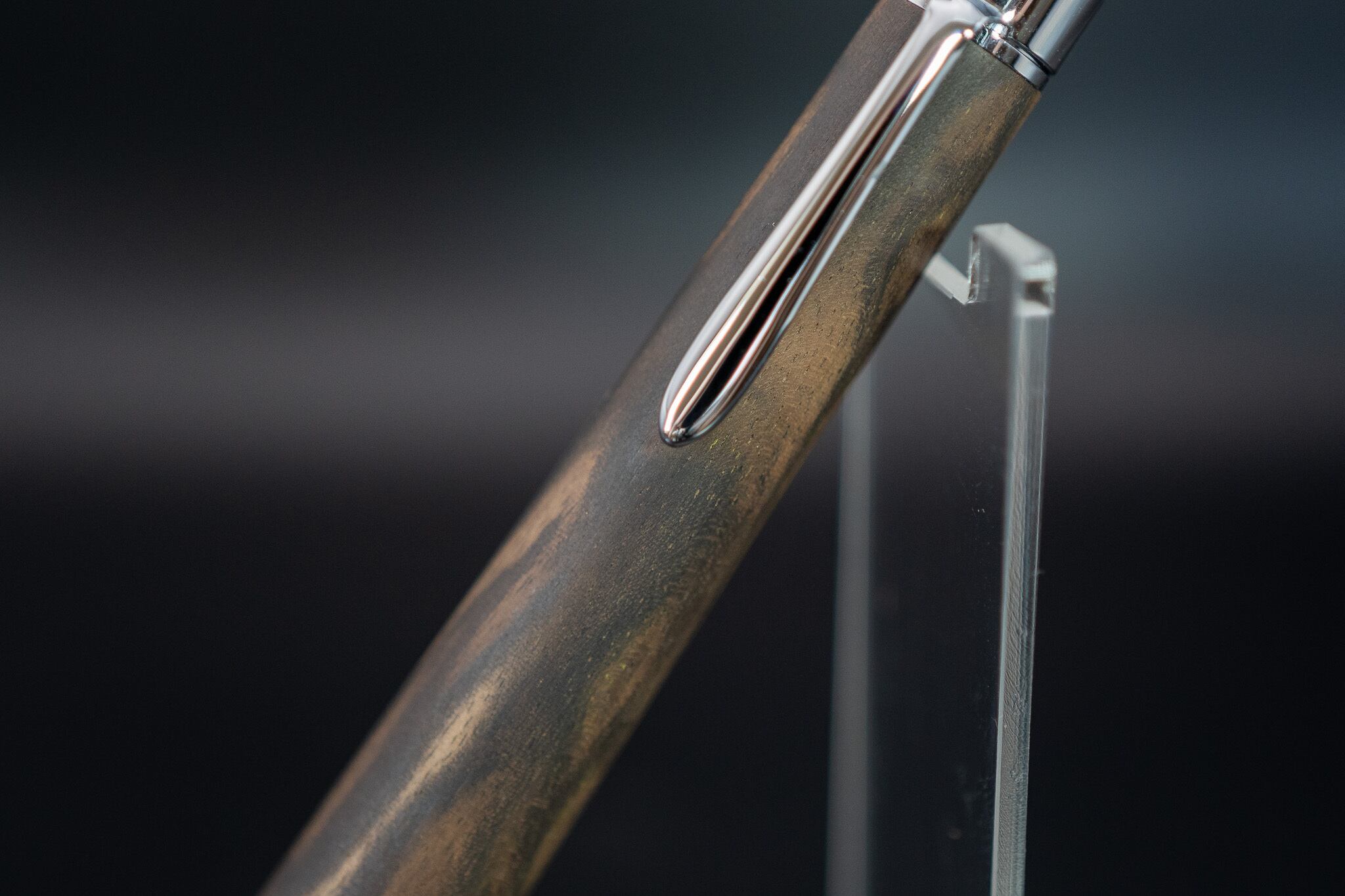 【魅惑の黒い紋様】 黒柿孔雀杢 極上 silver MP