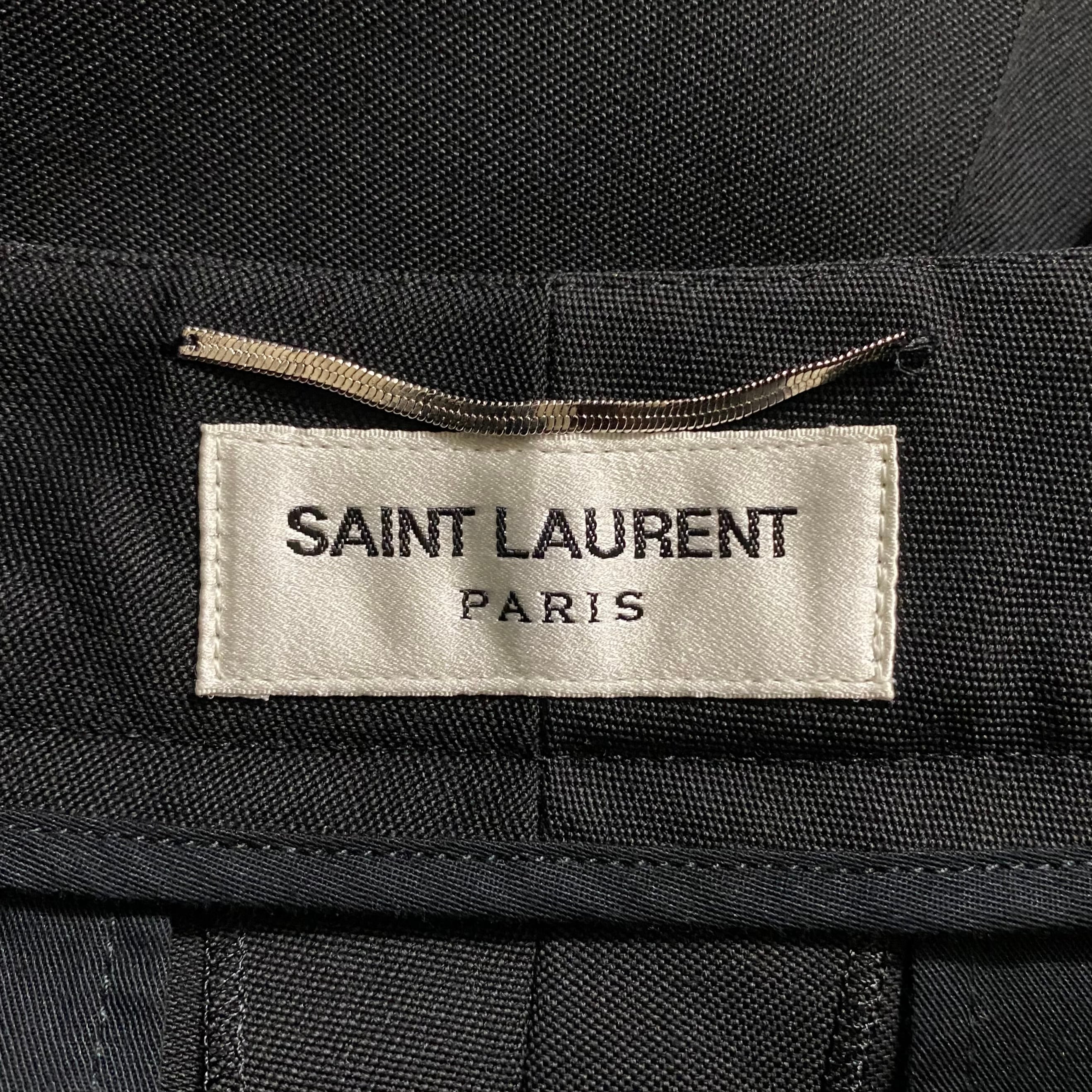 SAINT LAURENT PARIS pleated black “hakama” pants | NOIR ONLINE