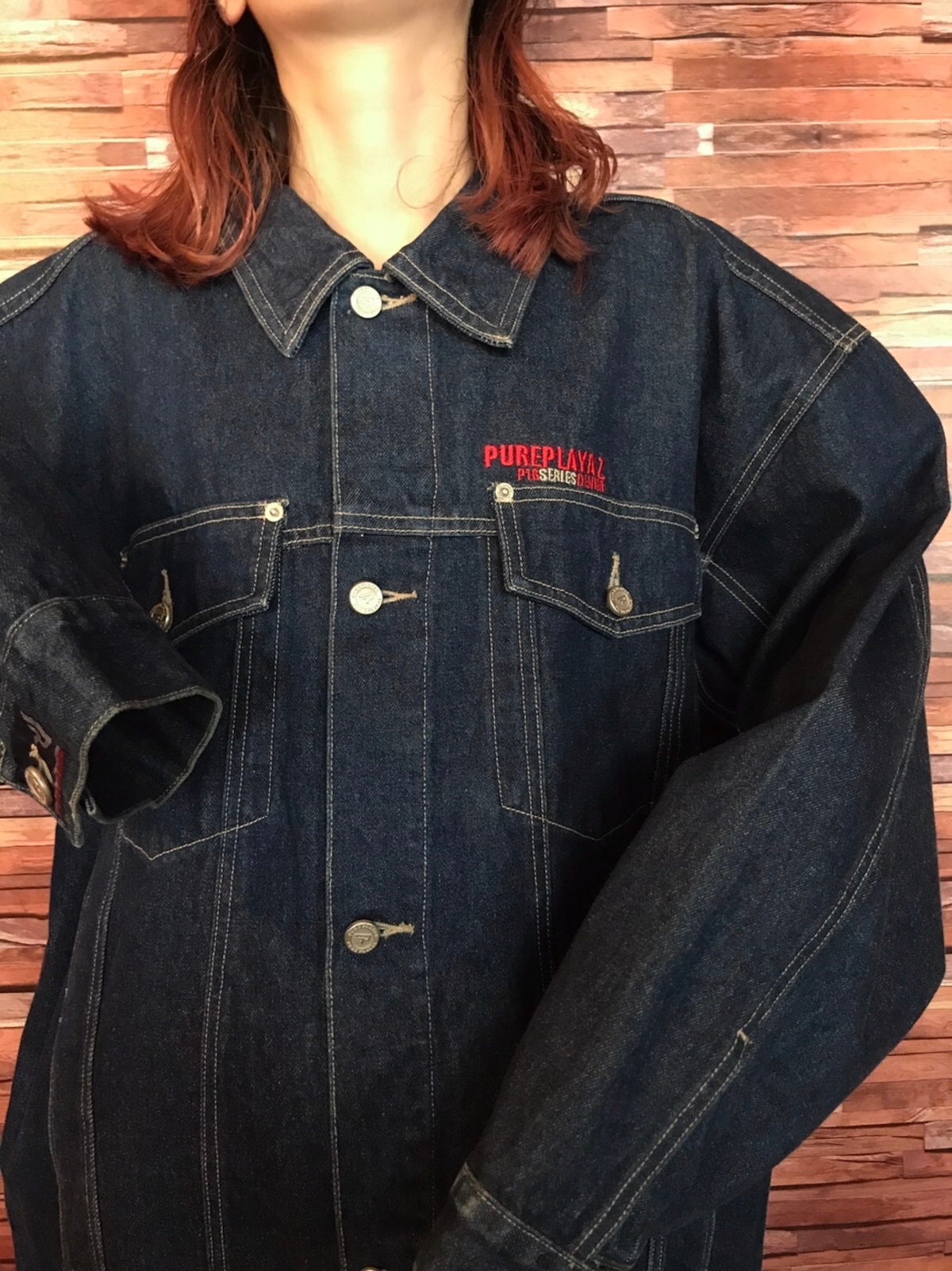 90s Pure Playaz デニム セットアップ ジャケット バギーパンツ