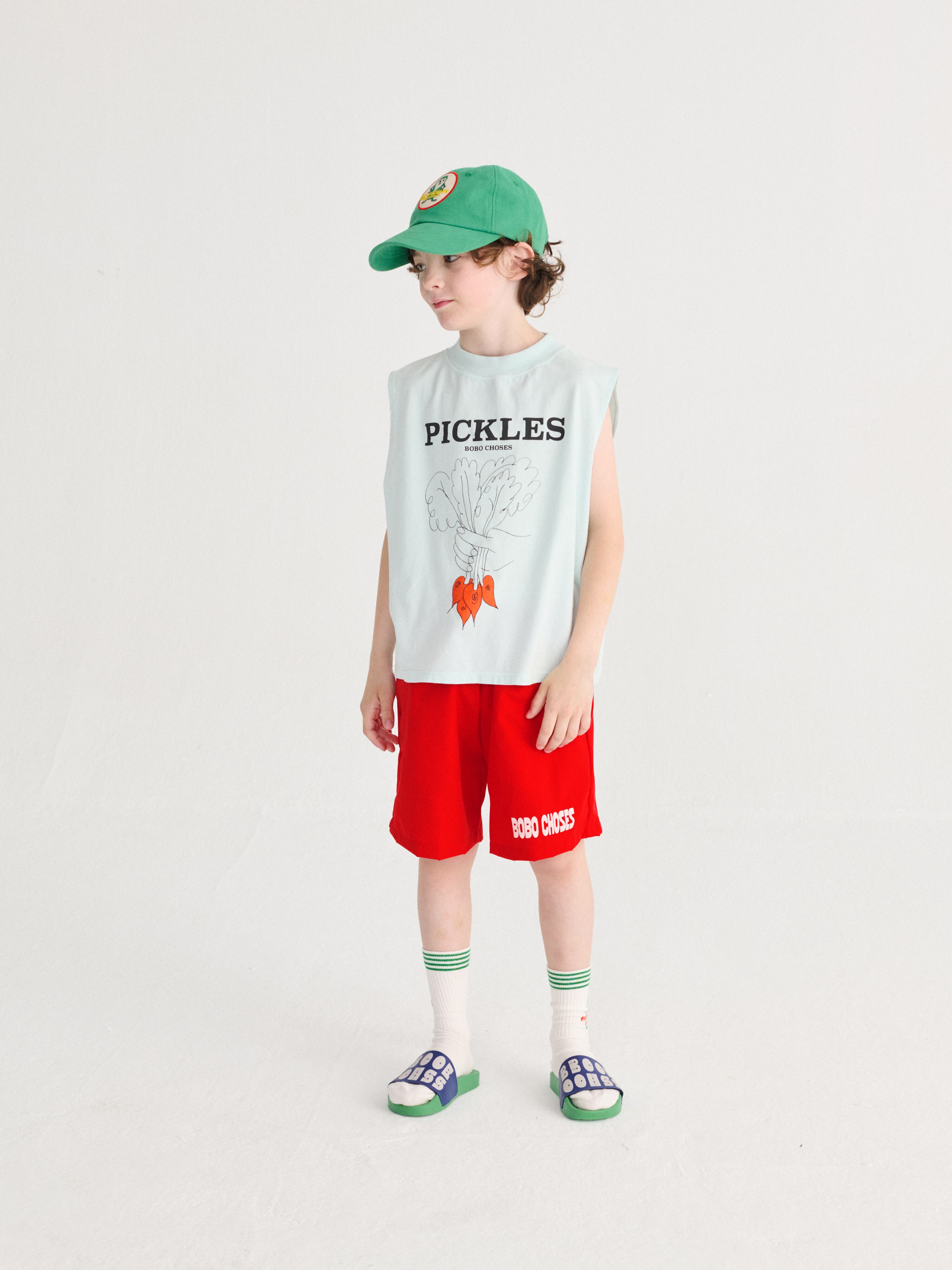 BOBO CHOSES トマト Tシャツと帽子セット 26SS】bobochoses(ボボショセス)Bunch Of Vegetables sleeveless