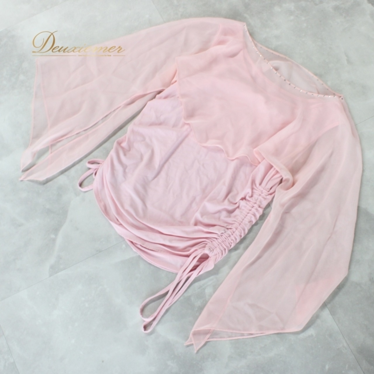 社交ダンス 衣装 スタンダード トップス レッスンウェア レディース Create-Sun クリエイトサン ピンク系 ラインストーン 無地 練習着 春色 伸縮性 練習用 女性用 トップス おしゃれ ダンスウェア コスチューム ストレッチ ルームウェア ラウンドネック ベーシック 体型カバー 袖あり デザイン性 パーティー用 発表会用