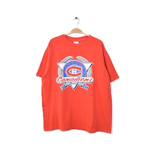 90S カナダ製 1991 NHL モントリオール カナディアンズ アイスホッケー Tシャツ メンズXL シングルステッチ 古着 @BB0718