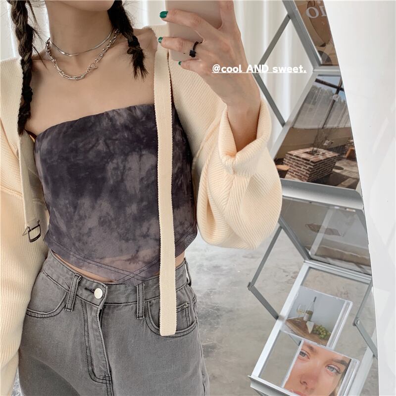 ショールホワイトニットスモールカーディガンレディース秋新作ルーズ長袖セータージャケット超ショートトップ ブラックストロベリース51004542606