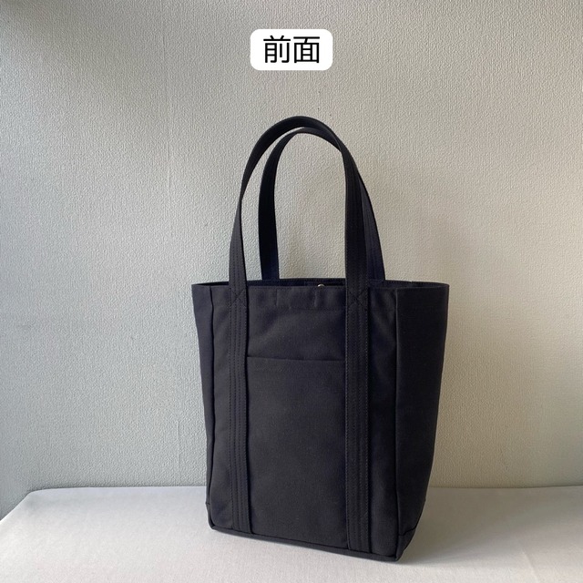 【全6色】「軽いボックストート」たて型通勤／アルマダ8号帆布【受注制作】