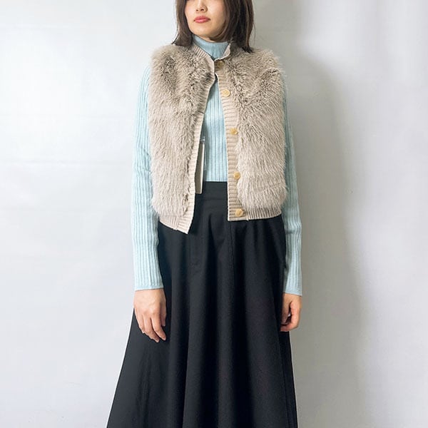 Maglia plus マリアプラス フォックスエコファー ハイネックベスト  