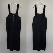 ピンストライプサロペットPT/ブラック