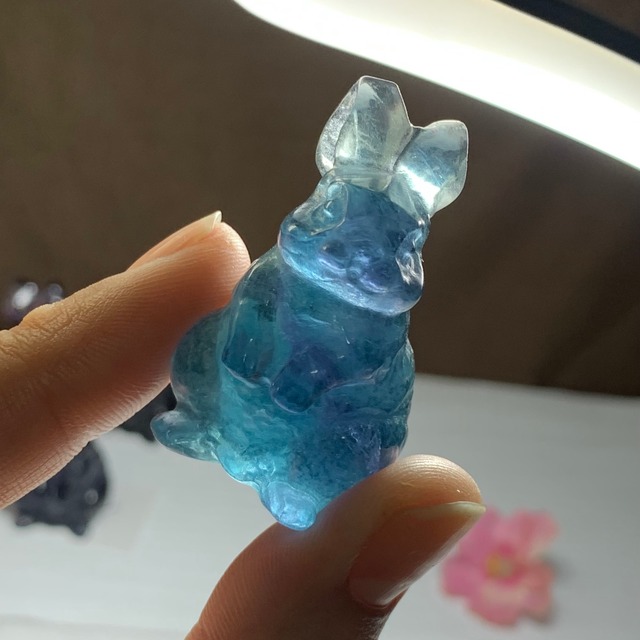送料込み☆9.フローライトうさぎ・インテリア