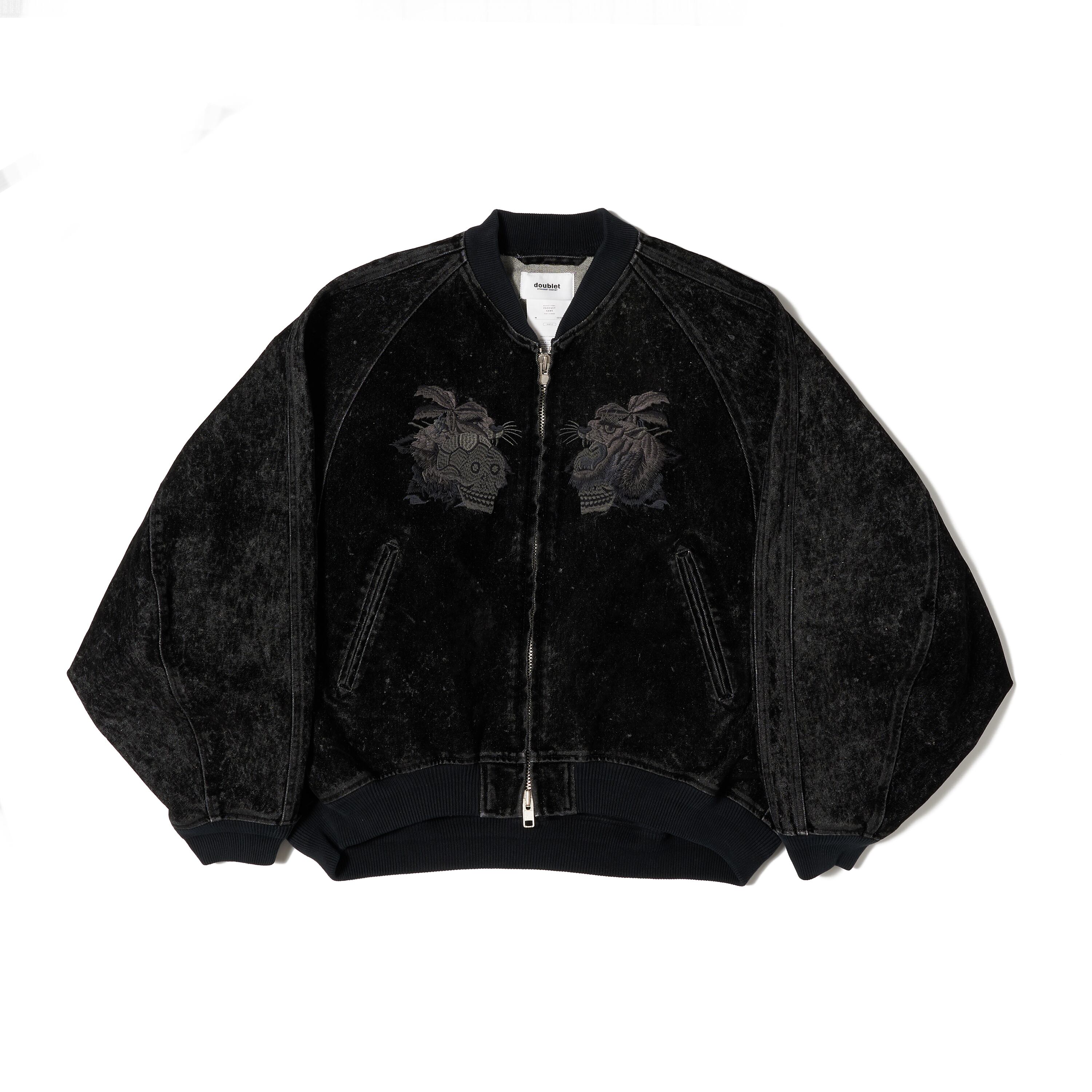 25AW】doublet FLOCKED DENIM SOUVENIOR JACKET (BLACK) 25AW20BL237