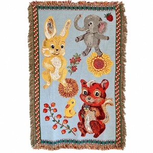 Nathalie Lete Tapestry Rug Squirrel-BL ナタリー・レテ タペストリーブランケット