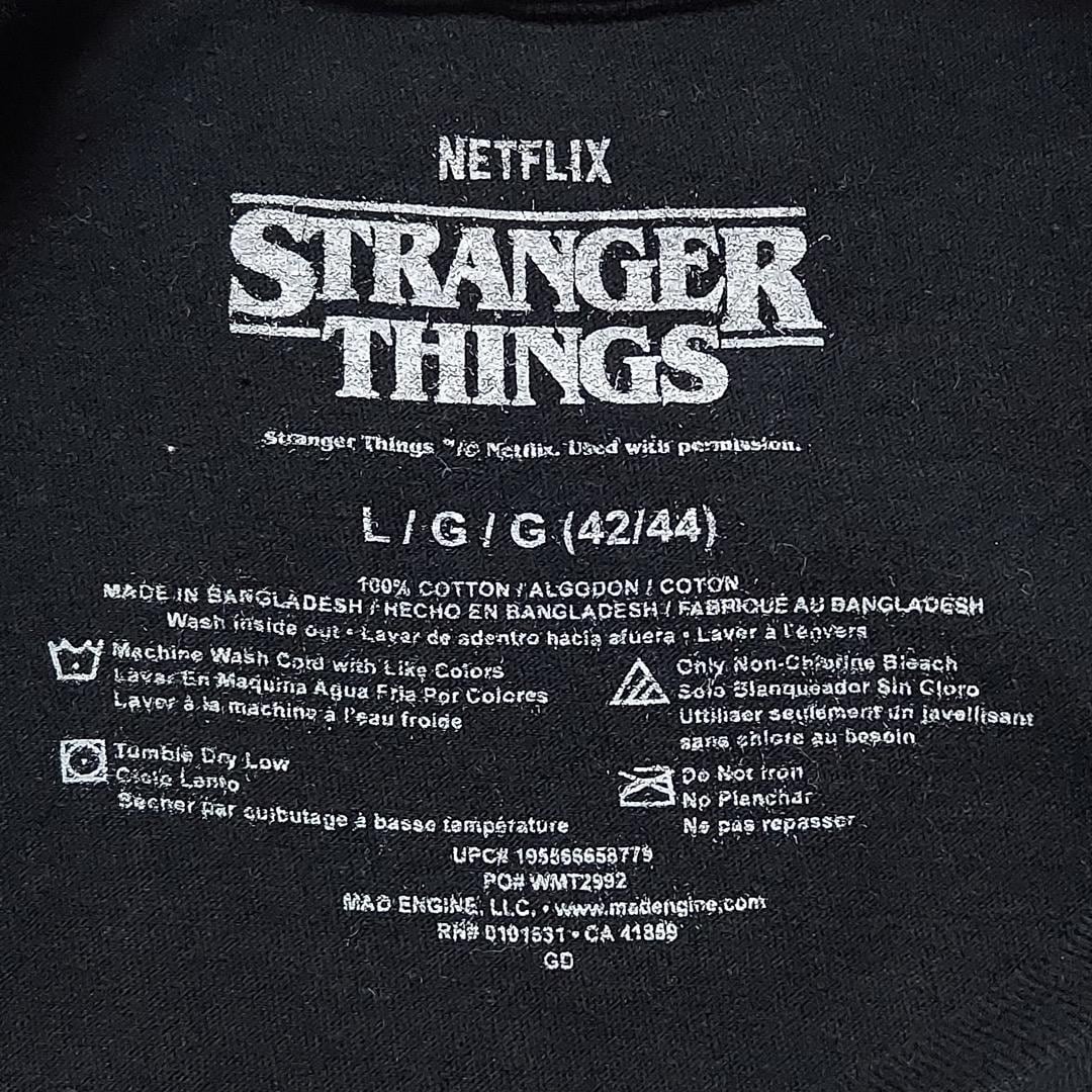 ストレンジャーシングス ネットフリックス プリントTシャツ L 黒 ストレンジャーシングス ネットフリックス プリントTシャツ L 黒