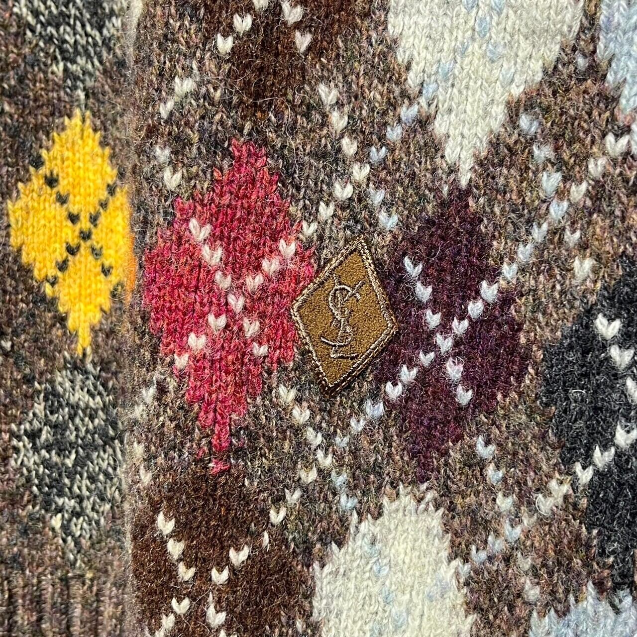 Yves Saint Laurent (イヴサンローラン)アーガイル ニット YSL Yves Saint Laurent Argyle Knit