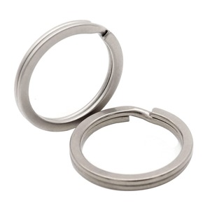 【在庫のみ】チタン合金 キーリング 二重リング キーホルダー リング 平キーリング 外径 10mm/12mm/14mm/18mm/25mm 二重リングキーホルダー 軽量 頑丈 防錆 脱落防止 紛失防止 シルバー Mesanda (18mm/2個入り)