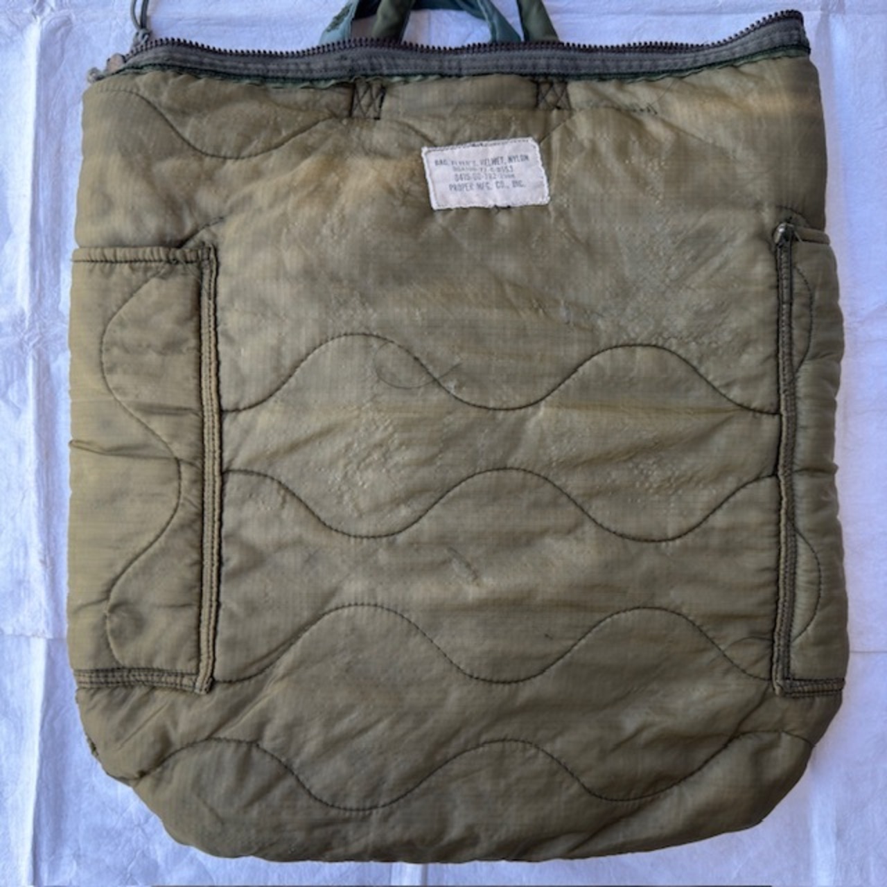 US ARMY ヘルメットバッグ 真鍮ジッパー 77年製 画像9