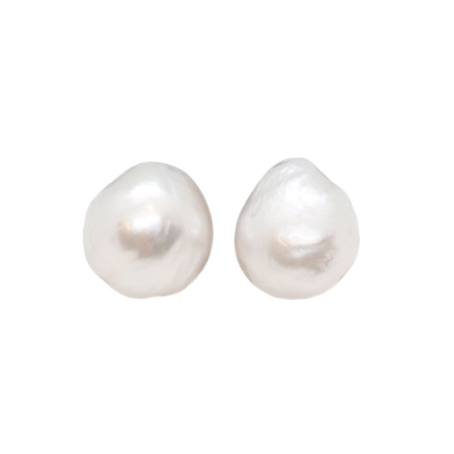 K18WG baroque pearl pierce 白蝶