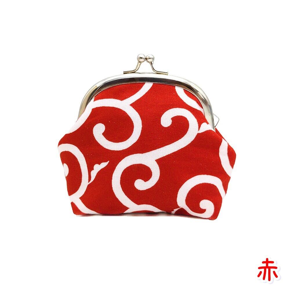 高品質の人気 京都 小銭入れ 着物風財布 花柄 がま口 赤色