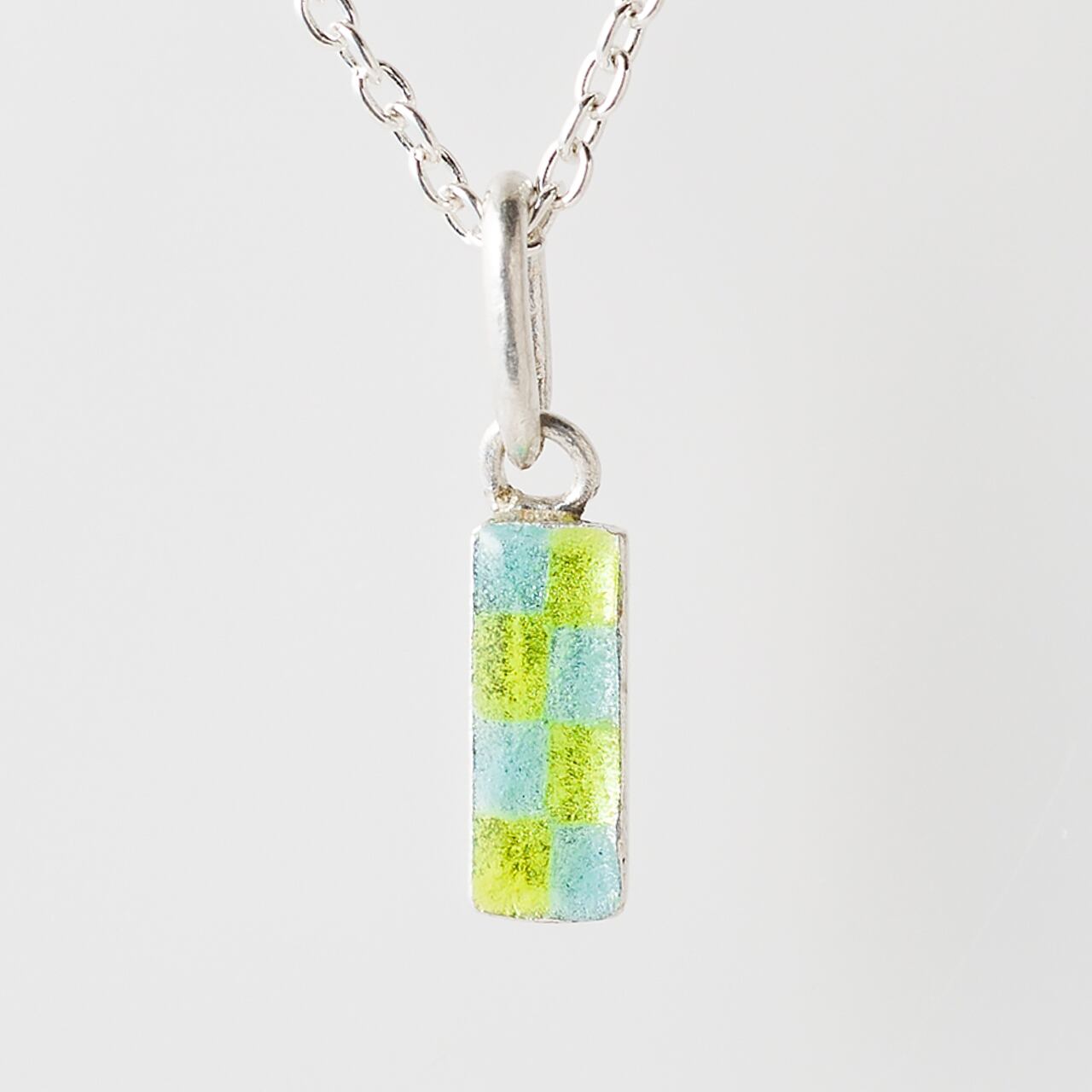 CHECK cyan & yellow - necklace -