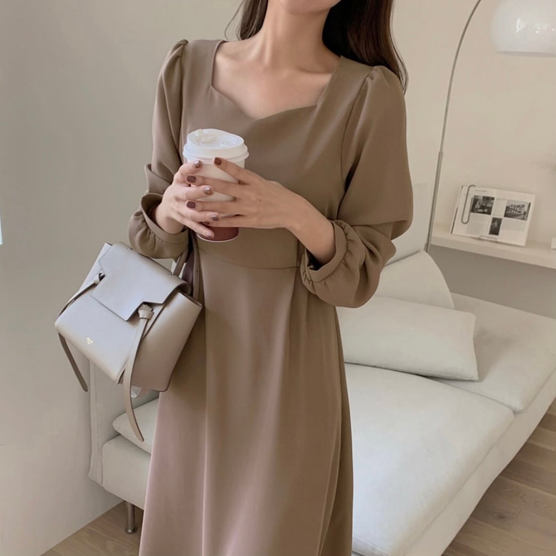 バックリボンワンピース.3138 | mellow brown