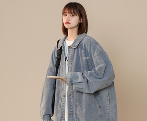 【韓国ファッション】カジュアル デニム ツーリングシャツメンズジャケット Gジャン オーバーサイズ