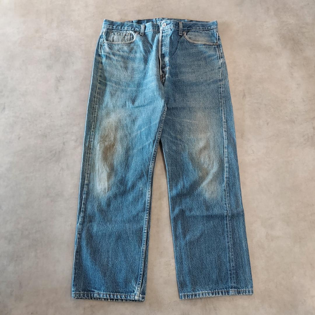 リーバイス501 Levis W40 鬼ヒゲ 青 90s USA製 22609