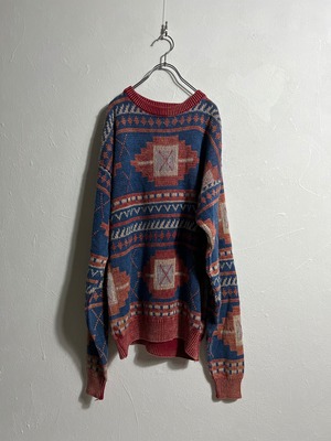 【unisex】90's Ramie cotton design knit vintage