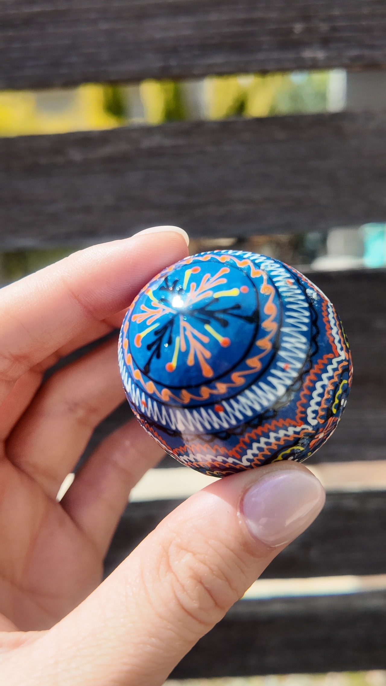 装飾用木製プィサンカ（イースターエッグ）with stand　コロミヤモデル - 7