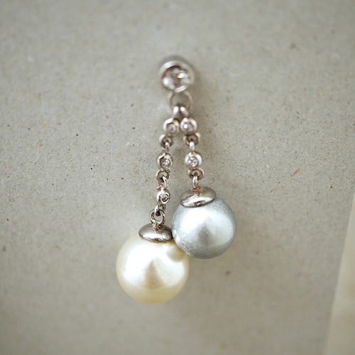 【FRENCH ANTIQUE】SW PEARLS DROP PIERCES