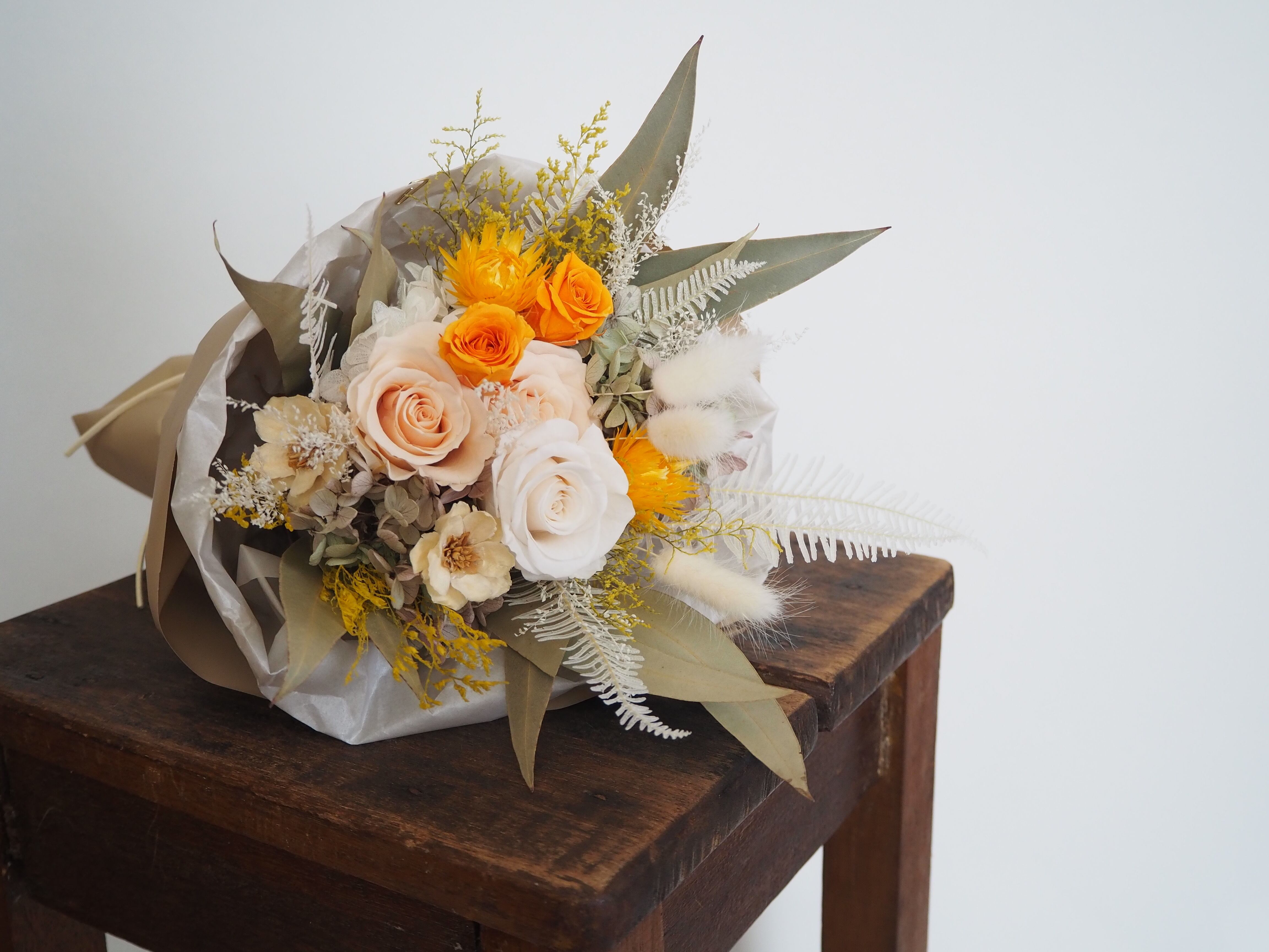 オレンジグラデーション プリザーブドフラワーの花束 bouquet