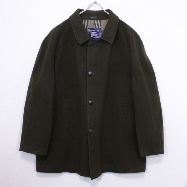 【Caka act2】"Burberrys'" 80〜90's Khaki Color Vintage Wool Soutien Collar Coat