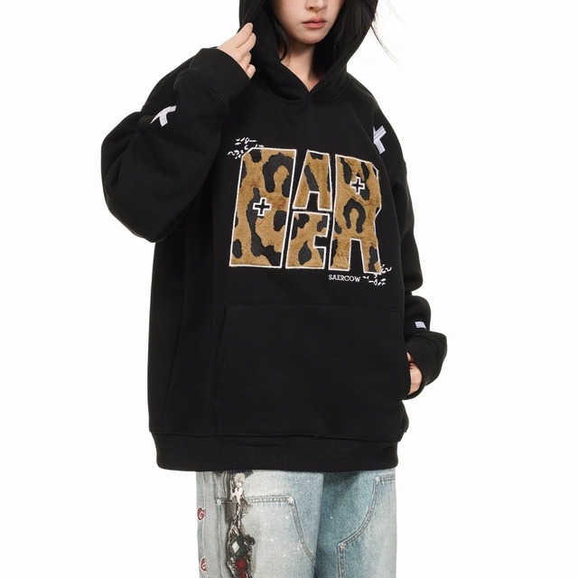 レオパードタイポクロスフーディ 3col   R01343